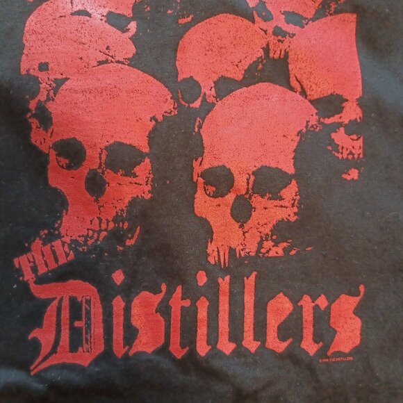 Y2K 2004 The Distillers Red Skulls Coral Fang T-Shirt Adult L New Deadstock - Picture 4 of 12